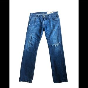 Hollister Distressed Jean Button-fly  Palm Canyon Low Rise Skinny Size 36X32